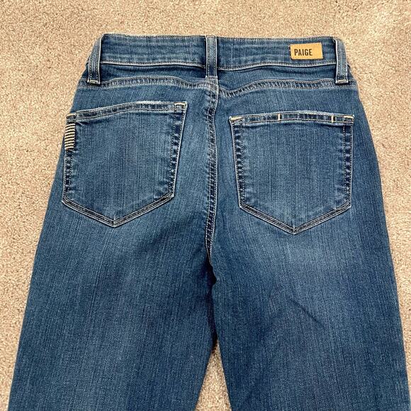 Paige Women's Hoxton Ankle Skinny Jean Light Wash Distressed Hem Size 24 - Picture 2 of 11